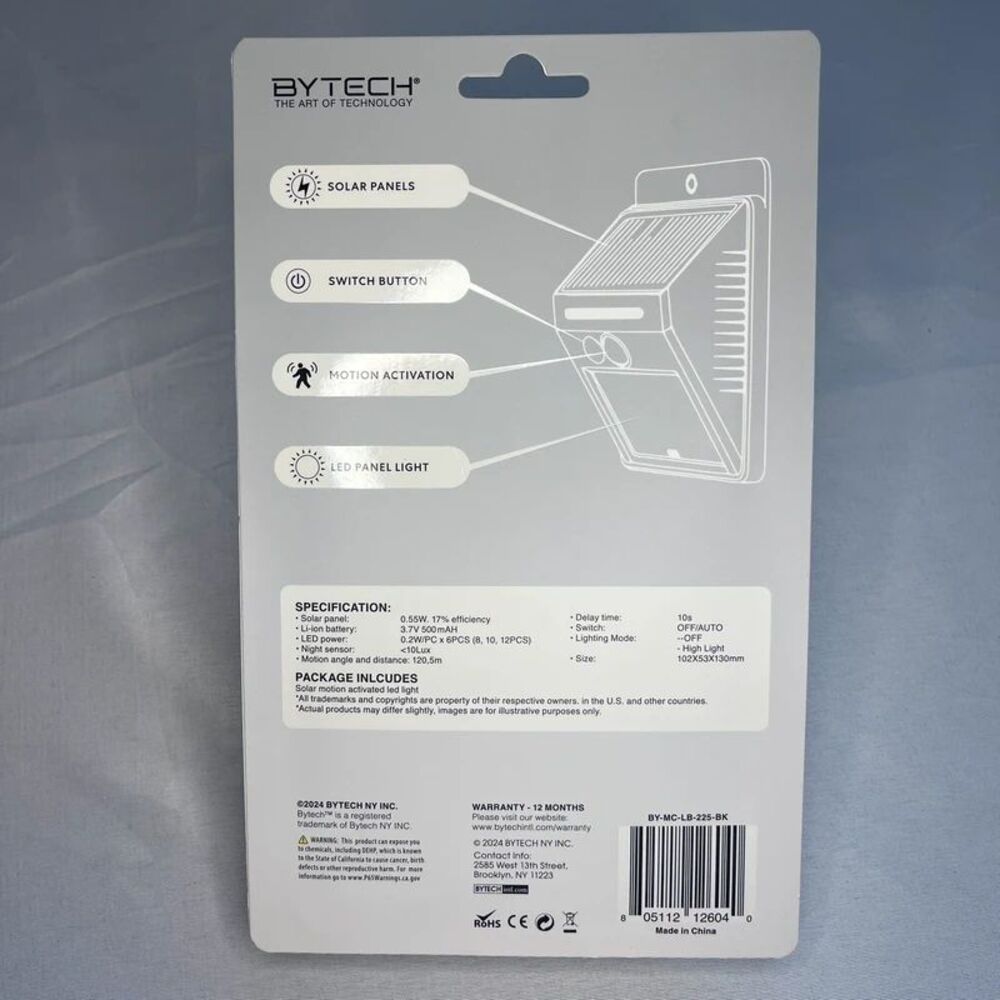 Bytech Solar Motion Sensor LED Light - Picture 4 of 6